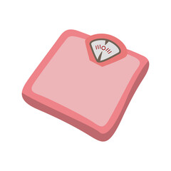 The soft pink body scale serves to determine your weight, flat design.