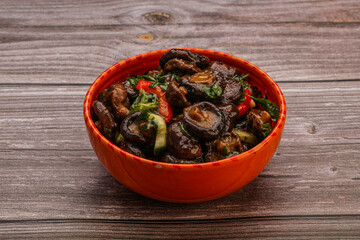 Marinated shiitake mushrooms with herbs