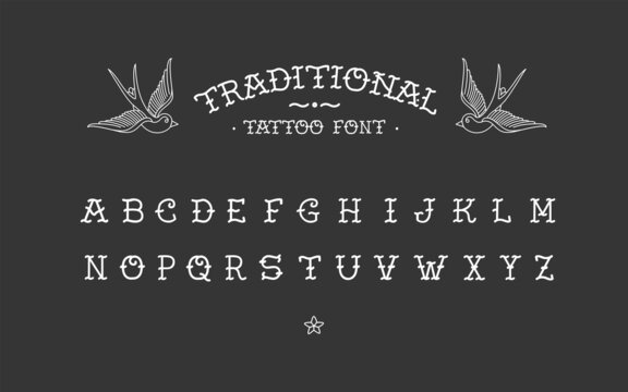 Poster Tattoo Style Font Rounded Corners Stock Vector Royalty Free  176513975  Shutterstock