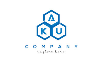 AKU three letters creative polygon hexagon logo