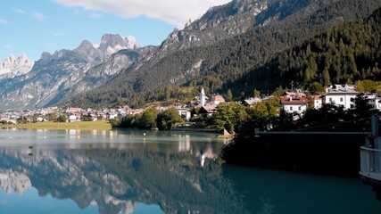 Auronzo, italian alps. St Catherine lake in summer season