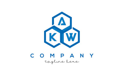 AKW three letters creative polygon hexagon logo