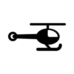 Helicopter vector icon. aircraft illustration sign. fly symbol. airline logo isolated on white background.