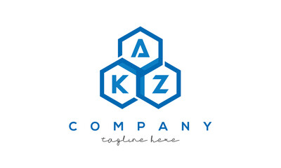 AKZ three letters creative polygon hexagon logo