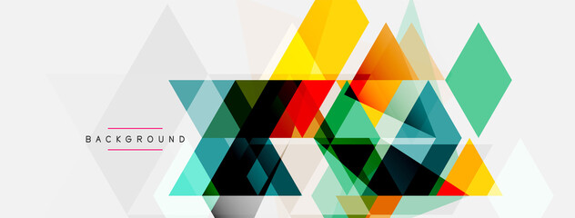 Color triangles composition, geometric abstract background. Techno or business concept, pattern for wallpaper, banner, background, landing page