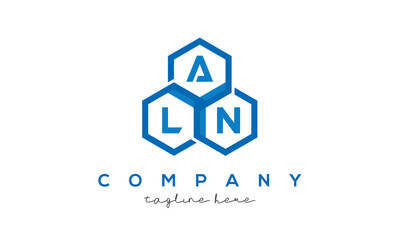 ALN three letters creative polygon hexagon logo