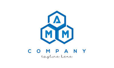 AMM three letters creative polygon hexagon logo