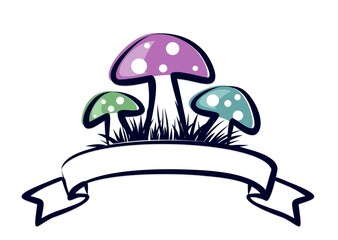 The Color Mushrooms symbol with grass.