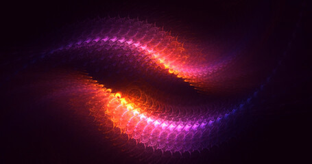 3D rendering abstract red fractal light background