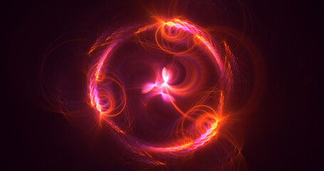 3D rendering abstract red fractal light background