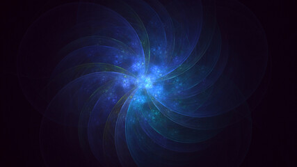3D rendering abstract blue fractal light background