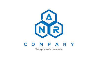 ANR three letters creative polygon hexagon logo