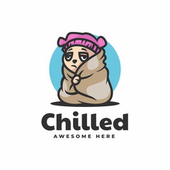 Vector Logo Illustration Fever Dog Mascot Cartoon Style.
