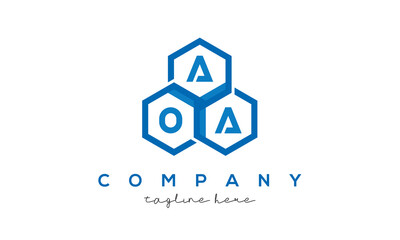 AOA three letters creative polygon hexagon logo