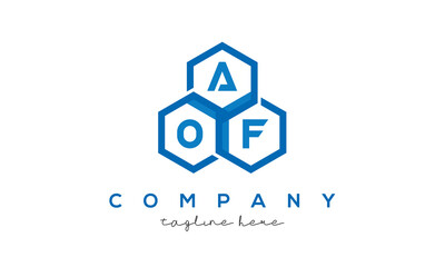 AOF three letters creative polygon hexagon logo