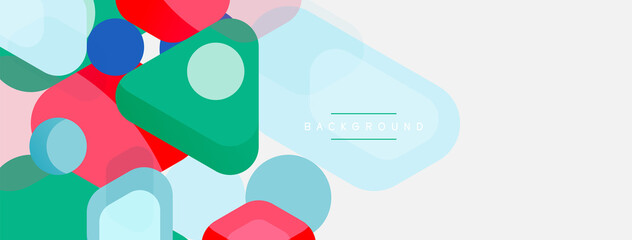 Abstract round geometric shapes and circles background. Trendy techno business template for wallpaper, banner, background or landing