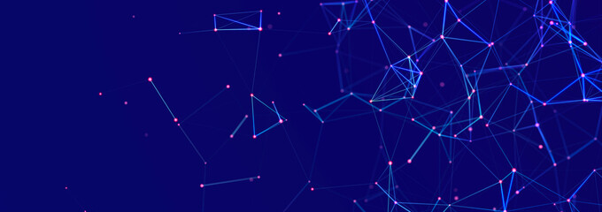 Fototapeta premium Polygonal background with dots and lines. Network connection structure. Science and technology. 3d
