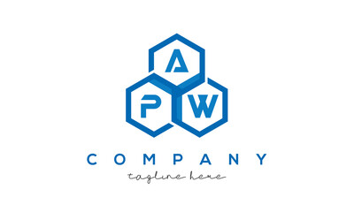 APW three letters creative polygon hexagon logo