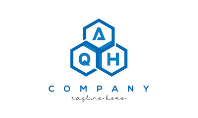 AQH three letters creative polygon hexagon logo