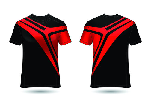 T-Shirt Sport Design. Racing jersey for club. uniform front and back view.