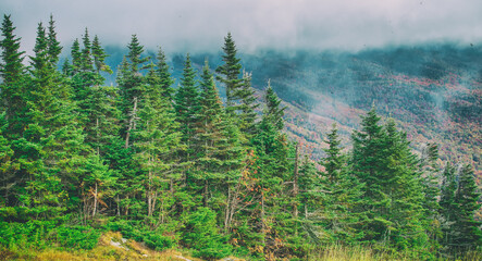 Smugglers' Notch State Park in autumn, New England.