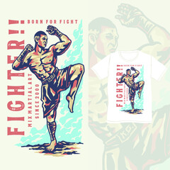 The MMA fighter poster and t-shirt design