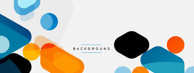 Abstract round geometric shapes and circles background. Trendy techno business template for wallpaper, banner, background or landing