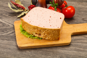 Homemade baked traditional meat loaf