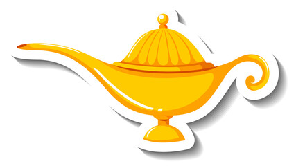 Genie Magic Lamp Cartoon Sticker