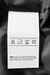Care instructions label