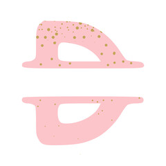 letter d pink glamorous name monogram, name initial clip art