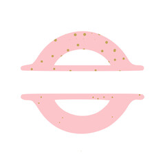 letter o pink glamorous name monogram, name initial clip art