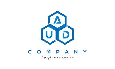 AUD three letters creative polygon hexagon logo