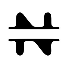 letter m rounded doodles name monogram, name initial clip art