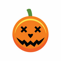 pumpkin silhouette vector design. halloween symbol icon graphic. cartoon mascot emblem for Company and business