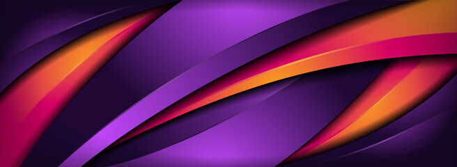 Modern Realistic Orange and Purple with Abstract Various Dynamic Shape Background Design. Modern 3d Design Illustration. Usable for Background, Wallpaper, Banner, Poster, Brochure, Card, Presentation.