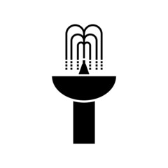 Fountain icon, stock vector, logo isolated on white background