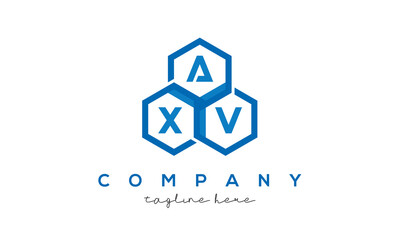 AXV three letters creative polygon hexagon logo 