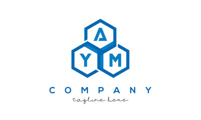 AYM three letters creative polygon hexagon logo 