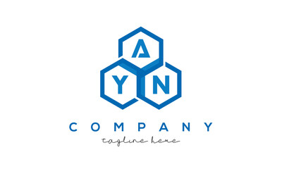 AYN three letters creative polygon hexagon logo 