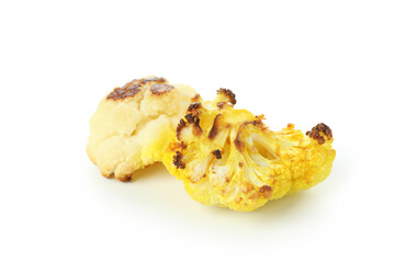 Tasty baked cauliflower isolated on white background
