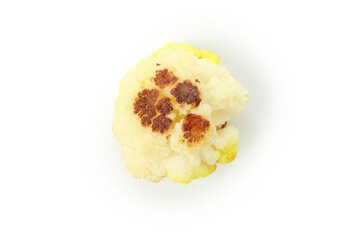 Tasty baked cauliflower isolated on white background