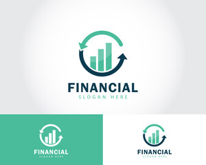 financial logo creative market diagram arrow invest innovation design concept