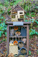 bug hotel at Sygun Copper Mine, a restored Victorian copper mine in Snowdonia National Park, Wales UK