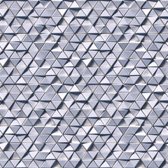Seamless pattern of white triangles 3D render
