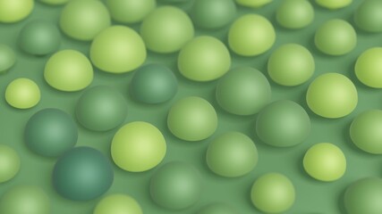 Abstract 3D Render Illustration  Background design with Colorfull Green Buttons.