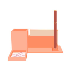 pencil case icon vector flat design. colored icon illustration.