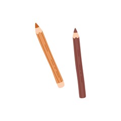 Sharpened coloured pencils for painting, one with rubber eraser. Drawing tools of different colors. School stationery. Flat vector illustration isolated on white background
