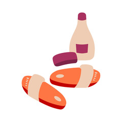 Geta sandal foot flat icon isolated on a white background.Stock vector illustration of the Japan symbol.