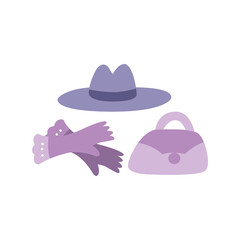 bags, hats and gloves. Protecting skin from UV rays with a vector illustration
